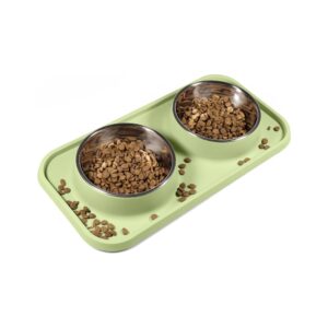 Olive Non-Spill Removable Pet Dishes