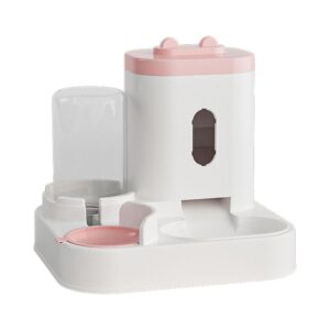 2-in-1 Pink Pet Feeding System