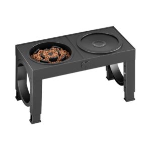 Black Adjustable Elevated Dog Bowl Stand