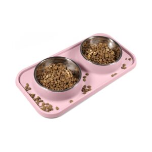 Pink Non-Spill Removable Pet Dishes